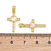 Brass Micro Pave Clear Cubic Zirconia Pendants CU-CBAA571-17G-3
