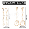 2 Pairs 2 Style Natural Pearl Beaded Dangle Stud Earrings EJEW-AN0002-66-2