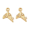 Ocean Theme Brass Micro Pave Cubic Zirconia Charms KK-F902-08L-G-1