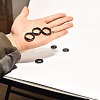 Dyed & Heated Black Agate Finger Rings IK0879-1-3