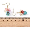 Glass & Synthetic Turquoise Beads Dangle Earrings EJEW-JE07452-6