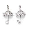Brass Micro Pave Cubic Zirconia Pendants KK-T073-53P-1