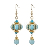 Lantern 304 Stainless Steel Synthetic Imperial Jasper Dangle Earrings EJEW-MZ00609-01-1