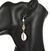 304 Stainless Steel with Natural Pearl Beads Stud Earrings EJEW-JE07421-2