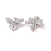 Brass Micro Pave Clear Cubic Zirconia Charms KK-G418-11P-3