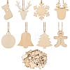 8 Bag 8 Style Unfinished Natural Wood Cutouts Ornaments WOOD-SZ0001-17-1