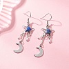 Moon Natural Lapis Lazuli  Dangle Earrings EJEW-JE06776-03-1