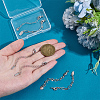 6Pcs 6 Styles Brass Ends with Chain FIND-PH0060-21P-3
