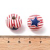 Independence Day Themes Wood European Beads WOOD-I014-01E-3