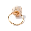 Copper Wired Wrapped Shell Finger Rings RJEW-TA00177-01-5