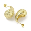 Teardrop Texture Hollow Brass Stud Earrings for Women EJEW-E312-12G-2