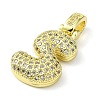 Brass Micro Pave Clear Cubic Zirconia Pendants KK-M279-01G-S-2