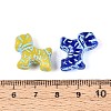 Dog Painted Glass Beads GLAA-T025-67M-01-3
