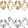 Unicraftale 4Pcs 2 Colors 304 Stainless Steel Open Cuff Ring Findings STAS-UN0038-04-1