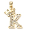 Rack Plating Brass Micro Pave Cubic Zirconia Pendants KK-D535-01K-RS-1