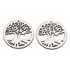 Undyed Natural Wooden Big Pendants WOOD-N007-025-1