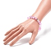 Synthetic Moonstone & Brass Beaded Stretch Bracelet for Women BJEW-JB08845-3