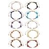 Natural & Synthetic Mixed Stone Chips & Handmade Seed Beads Braided Bracelet Making AJEW-MZ00004-1