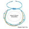 Beachy Style Brass & Glass & Seed Beaded Multi-Layer Bracelets BK3958-1-3