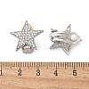 Star Brass Micro Pave Clear Cubic Zirconia Clip-on Earrings EJEW-U049-01P-5