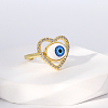 Evil Eye Stainless Steel Open Cuff Rings for Women US1717-1-1