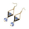 304 Stainless Steel with Cylinder Seed Beads Dangle Earrings EJEW-MZ00810-6