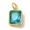 Brass Micro Pave Sky Blue Cubic Zirconia Pendants KK-R162-074G-1