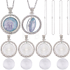 DIY Blank Dome Alloy Rhinestone Pendant Necklace Making Kits DIY-SP0002-73B-1