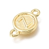 Brass Disc with Initial Links Connector Charms KK-E802-36G-Z-2