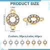 60Pcs 2 Colors Alloy Crystal Rhinestone Connector Charms FIND-PH0038-11B-2