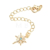 Brass Micro Pave Clear Cubic Zirconia Curb Chain Extender KK-G556-07G-1