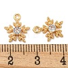 Flower Brass Micro Pave Cubic Zirconia Pendants KK-N254-102G-01-3