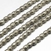 Tibetan Style Barrel Alloy Bead Strands TIBEB-O007-15-RS-1