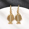304 Stainless Steel Fish Hoop Earrings EJEW-K268-42G-1