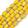 Handmade Millefiori Glass Oval Beads Strands LK-Z001-02A-03-1