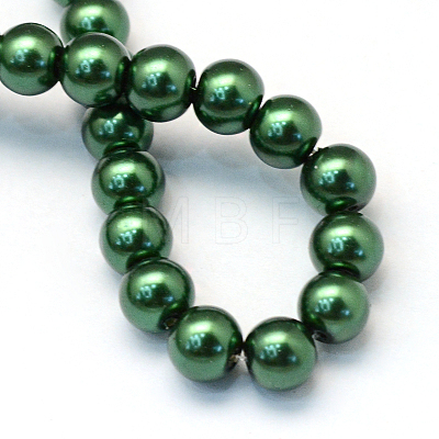 Baking Painted Pearlized Glass Pearl Round Bead Strands X-HY-Q003-6mm-75-1