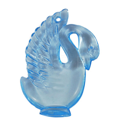 Transparent Acrylic Swan Pendants X-PL874Y-1