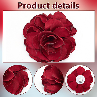 Flower Polyester Shoe Decorations AJEW-WH0471-100B-1