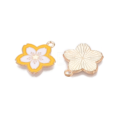 Light Gold Plated Alloy Enamel Pendants PALLOY-N176-28B-RS-1