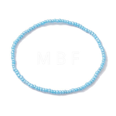7Pcs Glass Seed Bead Anklets AJEW-AN00580-1