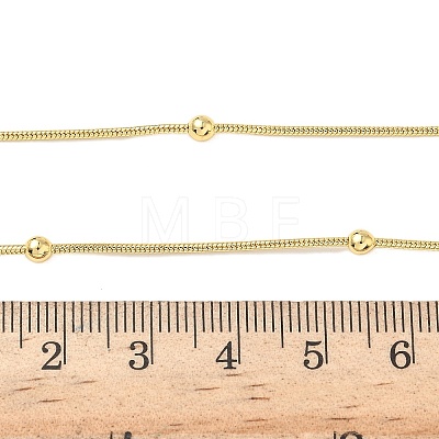 1.2MM Brass Ball Round Snake Chain Necklaces for Women Men X-NJEW-F350-03G-1