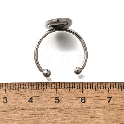 304 Stainless Steel Open Cuff Ring Components STAS-M057-01E-P-1