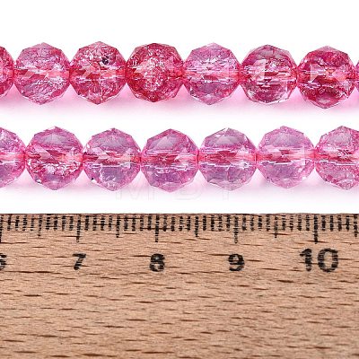 Crackle Transparent Glass Beads Strands GLAA-Q108-02A-12-1