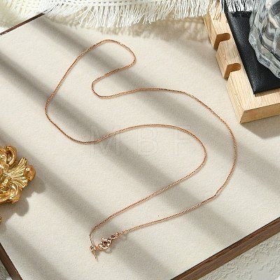 1mm Rack Plating Brass Box Chain Adjustable Slider Necklaces for Women Men MAK-L044-02RG-1