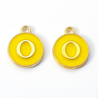 Golden Plated Alloy Enamel Charms X-ENAM-S118-09O-1