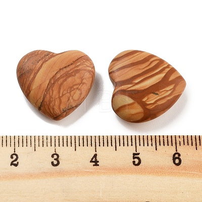 Heart Natural Wood Lace Stone Worry Stone G-C134-06A-23-1