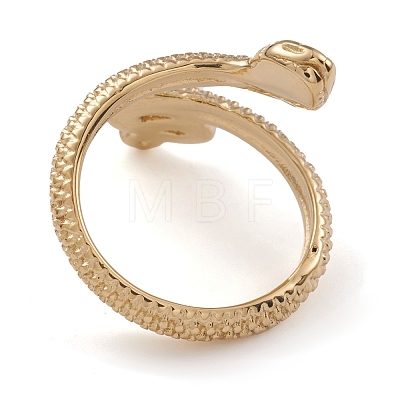 Ion Plating(IP) 304 Stainless Steel Snake Open Cuff Rings for Women RJEW-G285-63G-1