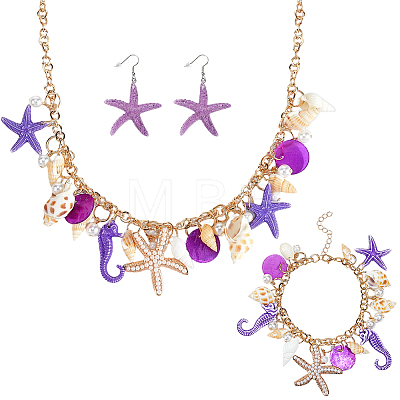 1Pc Alloy & Resin & Plastic Imitation Pearl Charm Bracelets SJEW-PH0001-34-1