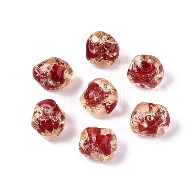 Handmade Gold Sand Lampwork Beads LAMP-Q039-03B-1
