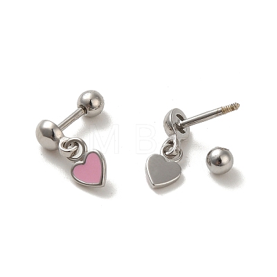 925 Sterling Silver Enamel Earrings for Women EJEW-E307-09P-1